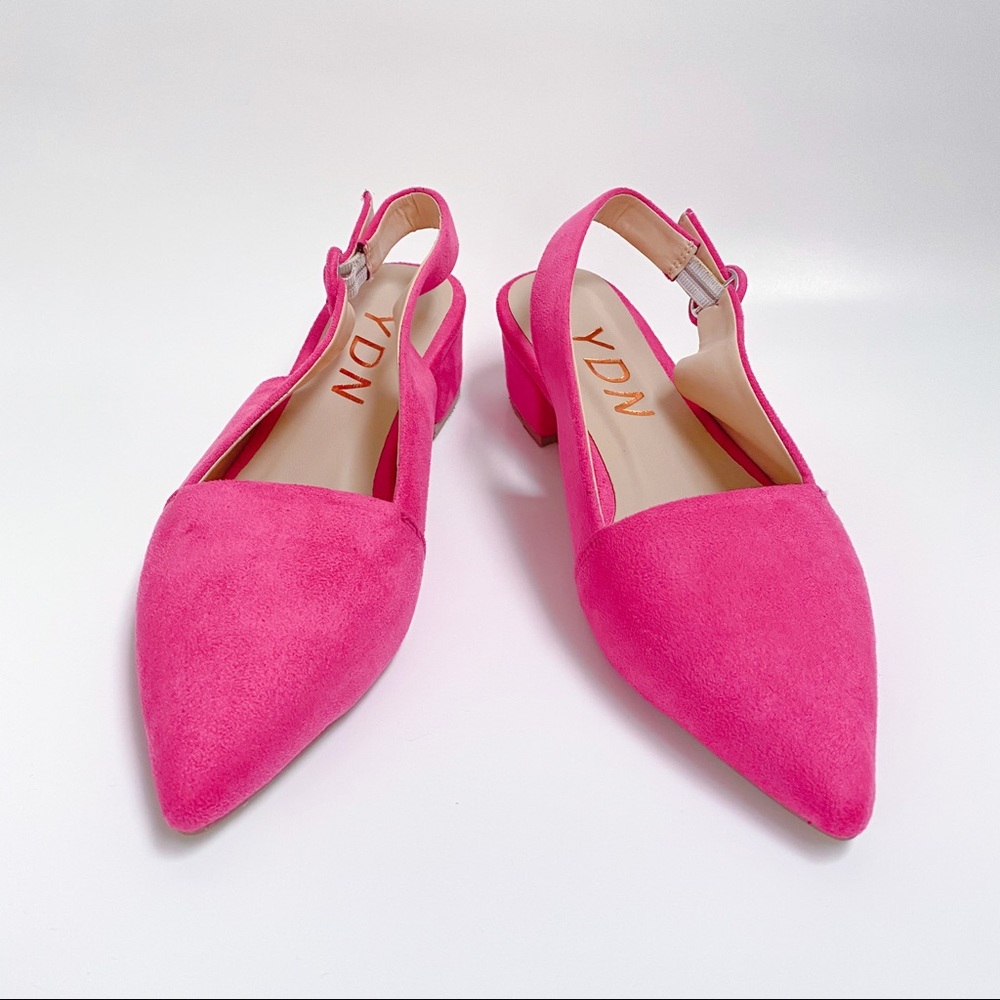 Block Kitten Heel Summer Cute Hot Pink Sandals